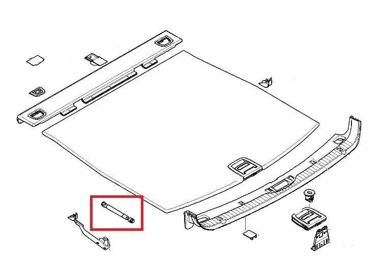 Gas spring, cargo bed (boot) (140)  Art. KR31757