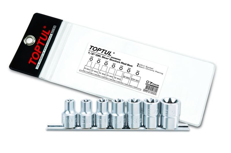 TOOL SETS Socket set E-TORX; 1/2"; E10, E12, E14, E16, E18, E20, E24; 7pcs  Art. GAAG0704