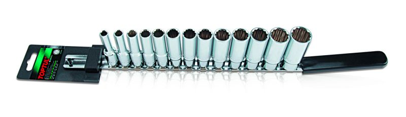 TOOL SETS Socket set 12 angled, 3/8", Size: 4, 4.5, 5, 5.5, 6, 7, 8, 9, 10, 11, 12, 13, 14, 15, 16, 17, 19, 21 , 22; 13 pcs  Art. GAAQ1313