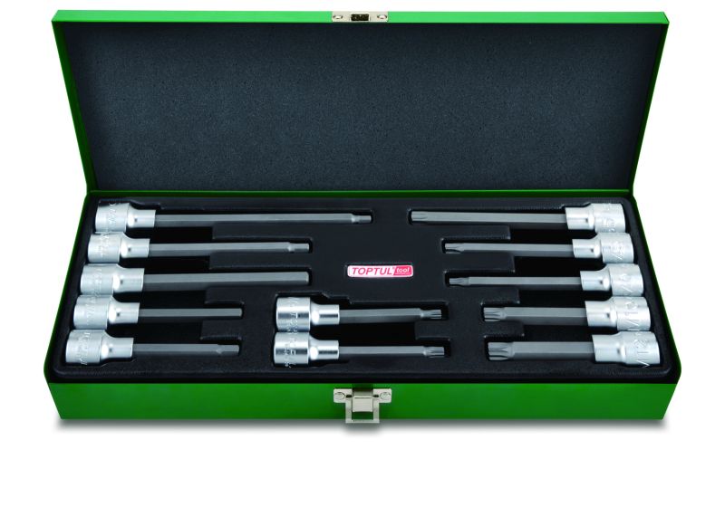 TOOL SETS Socket set 1/2", Size: HEX [mm]: 5/6/7/8/10; TORX / PENTACLE: T40H, T45H, T55H; SPLINE / XZN: M10, M12, M6, M8; 12pcs  Art. GAAD1202