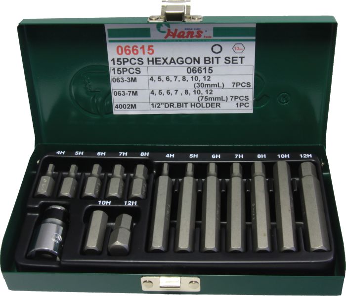 TOOL SETS Bit set 1/2, 30mmX4, 5, 6, 7, 8, 10, 12 mm; 75mmX4, 5, 6, 7, 8, 10, 12mm  Art. 06615