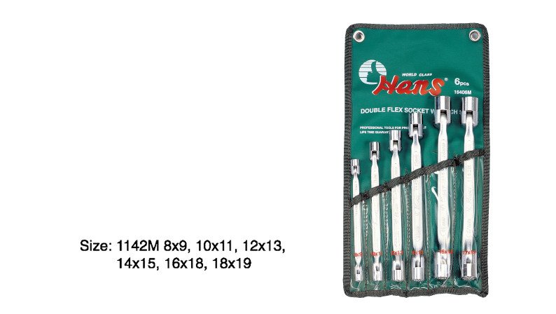 TOOL SETS Wrench Size: 8 x 9, 10 x 11, 12 x 13, 14 x 15, 16 x 18, 17 x 19; 6 pcs  Art. 16406M