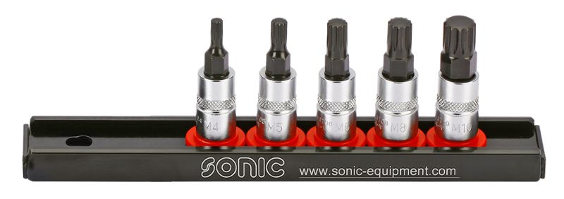 TOOL SETS Socket set 1/4"; SPLINE / XZN: M10, M4, M5, M6, M8; 5pcs  Art. 100501