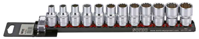 TOOL SETS Socket set 12 angled, 1/2", 10, 11, 12, 13, 14, 15, 16, 17, 18, 19, 8, 9, 12 pcs (Left)  Art. 301203