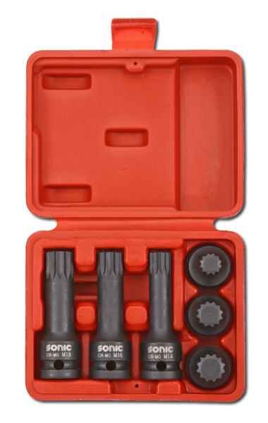 TOOL SETS Socket set 1/2", Size: SPLINE / XZN: M14, M16, M18, 6pcs  Art. 300601