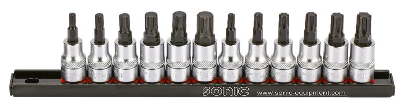 TOOL SETS Socket set 3/8", SPLINE / XZN: M10, M12, M5, M6, M8, M9; RIBE: M10; M6; M7; M8; M9, 12pcs  Art. 201201