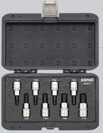 TOOL SETS Socket set 1/2"; XZN: M10, M12, M14, M16, M5, M6, M8, M9; 8pcs  Art. 300819