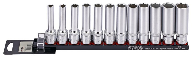 TOOL SETS Socket set 6 angled, 1/2", Size: 10, 11, 12, 13, 14, 15, 16, 17, 18, 19, 8, 9, 12pcs (Right)  Art. 301202