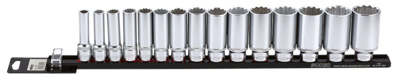 TOOL SETS Socket set 12 angled, 1/2", Size: 1 x 1 1/16 x 1 1/4 x 1 1/8 x 1 3/16 x 1/2 x 11/16 x 13/16 x 15/16 x 3 /4 x 3/8 x 5/8 x 7/16 x 7/8 x 9/16; 15pcs (Back, right)  Art. 301504