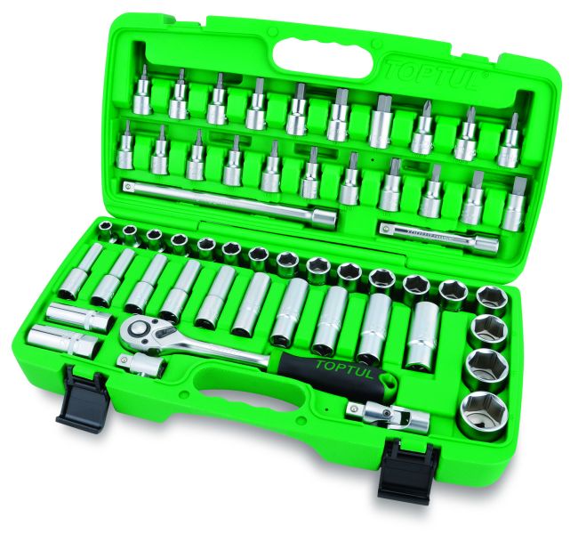 TOOL SETS Socket and screwdriver set 1/2", 55 pcs  Art. GAAI5502