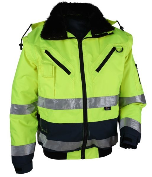 Work and protective clothing Winter jacket, fluorescent yellow with reflectors, size L  Art. BEVWJK126BYNL