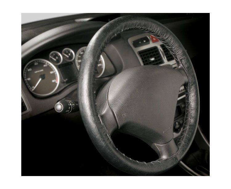 Wheel protectors Steering wheel cover 36 - 38cm, black leather  Art. 534019894010