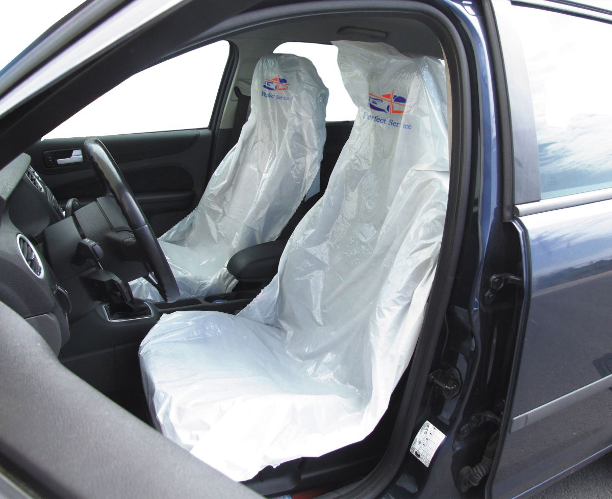 Seat and other protections for repair shops Seat cover 100 pcs/roll Perfect Service logo  Art. QS172PS