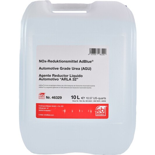 AD BLUE Urea agent, ADBLUE 10L (Note, the brand may be different from Febi)  Art. 46329