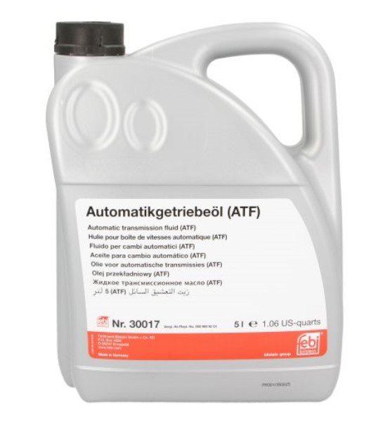 Gear oils Gear oil ATF (5L) ; ALLISON C3; ALLISON C4; CATERPILLAR TO-2; FORD CVT; FORD MERCON; FORD SQ-M2C9010-B; FORD WSS-M2C138-CJ; FORD WSS-M2C166-H; FORD WSS-M2C185-A; MB 236.2; MB 236.6; MB 236.7; OPEL/GM (Left)  Art. 30017