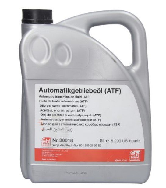 Gear oils Automatic transmission oil ATF (5L) ; ALLISON C4; FORD MERCON; FORD MERCON V; MB 236.1; MB 236.10; MB 236.6; MB 236.7; MB 236.9; OPEL/GM DEXRON II D; OPEL/GM DEXRON III; OPEL/GM DEXRON III G; OPEL/GM DEXRON III H; ZF T  Art. 30018