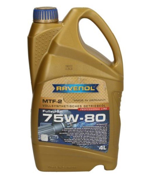 Gear oils Gear oil MTF-2 (4L) 75W80 API GL-4; BMW MTF LT-1; BMW MTF LT-2; FORD M2C200-C3; FORD M2C200-D2; MB 235.10  Art. RAVMTF275W804L