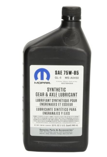 Gear oils Gear oil (0.946L) SAE 75W85; API GL-5  Art. 68378949AA