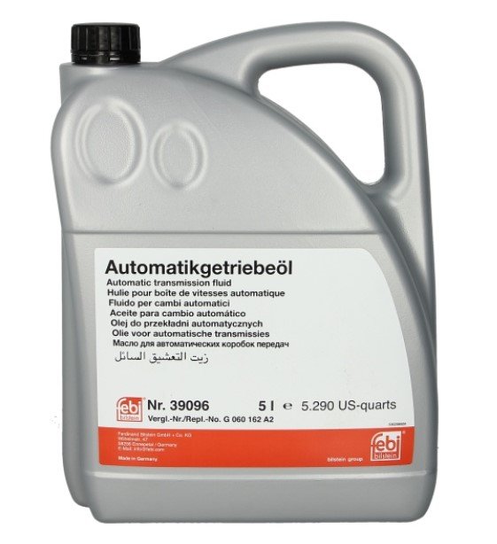 Gear oils Gear oil ATF (5L) ; BMW 83222289720; BMW ATF-3; CHRYSLER 68157995AA; JAGUAR 02JDE 26444; JEEP ATF LGF8; KIA SP-IV; LAND ROVER LR023288; VW G 060 162; VW G 060 162 A2  Art. 39096