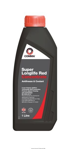 Coolants Universal antifreeze Red G12 (1L, 1:1=-36°C), MB 325.3; RN 41-01-001; TL-774D = G12; WSS-M97B44-D (Left)  Art. SUPERLLREDKONC1L