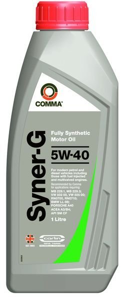 Motor oils Engine oil COMMA SYNER-G 5W40 1L  Art. SYNERG5W401L