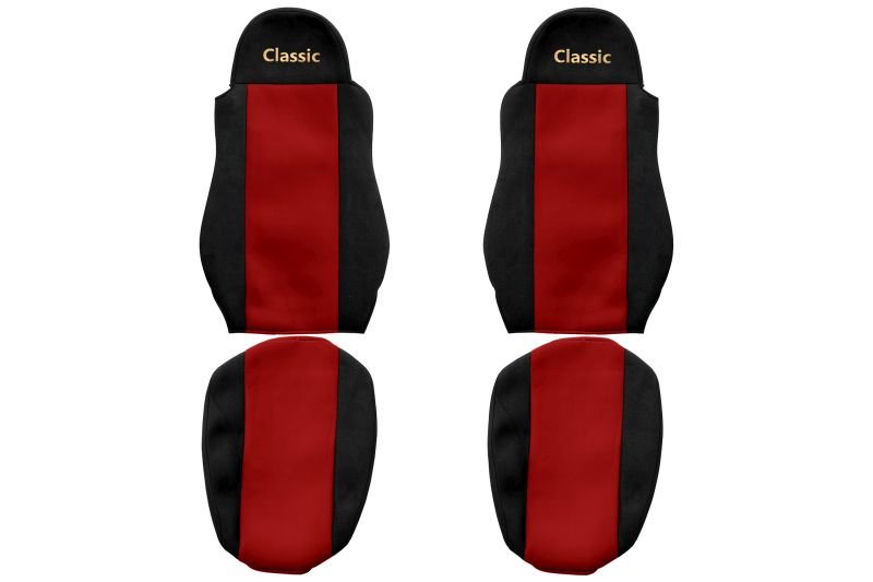 Seat covers Seat cover Velor, Red - black, DAF 95 XF, CF 65, CF 75, CF 85, LF 45, LF 55, XF 105, XF 95 01.97-  Art. FCOREPS01RED