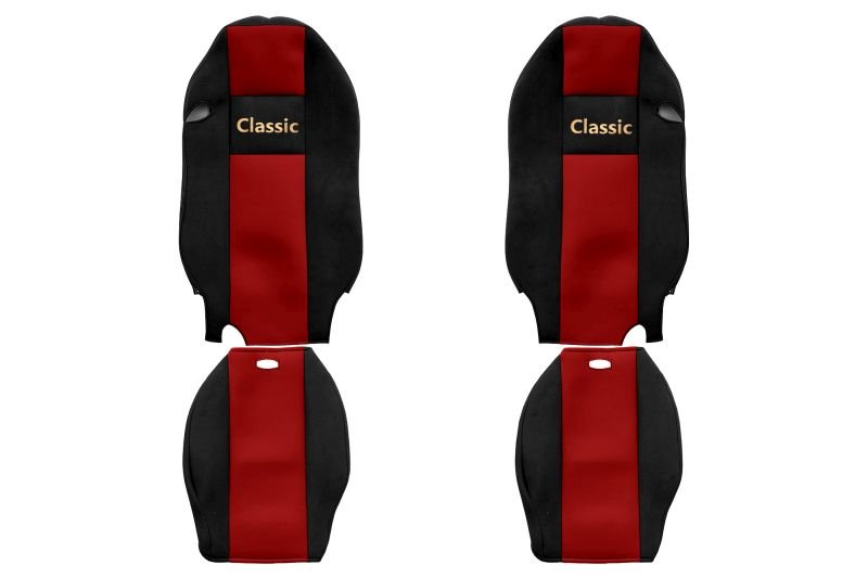 Seat covers Seat cover Velor, Red - black, MERCEDES ACTROS MP 2  Art. FCOREPS23RED