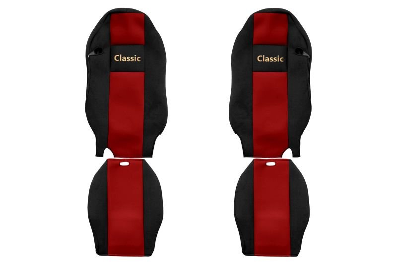 Seat covers Seat cover Velor, Red - black, MERCEDES ACTROS MP 3  Art. FCOREPS24RED