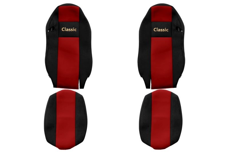 Seat covers Seat cover Velor, Red - black, MAN TGX  Art. FCOREPS28RED