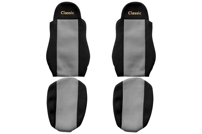 Seat covers Seat cover Velor, Gray - black, DAF 95 XF, CF 65, CF 75, CF 85, LF 45, LF 55, XF 105, XF 95 01.97-  Art. FCOREPS01GRAY