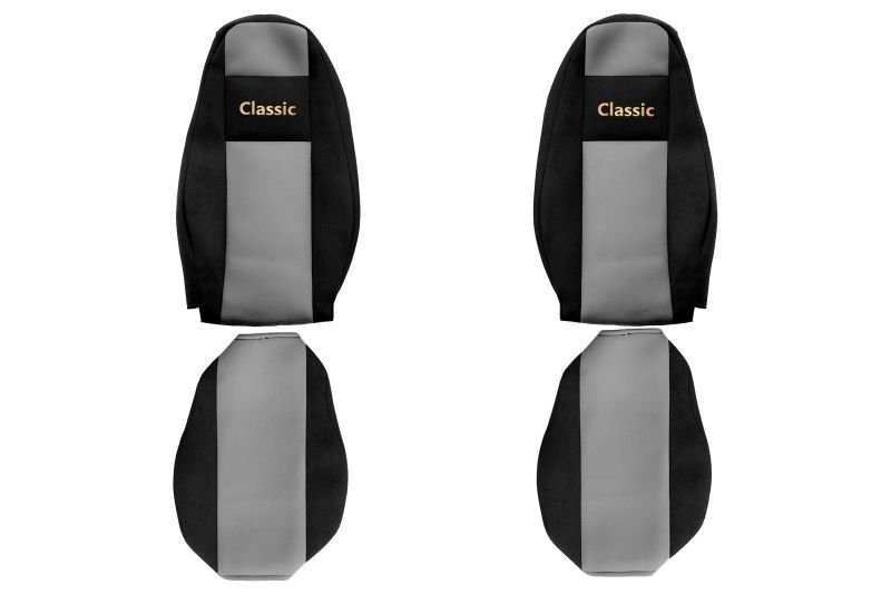 Seat covers Seat cover Velor, Gray - black, VOLVO FH16 II 03.14-  Art. FCOREPS32GRAY