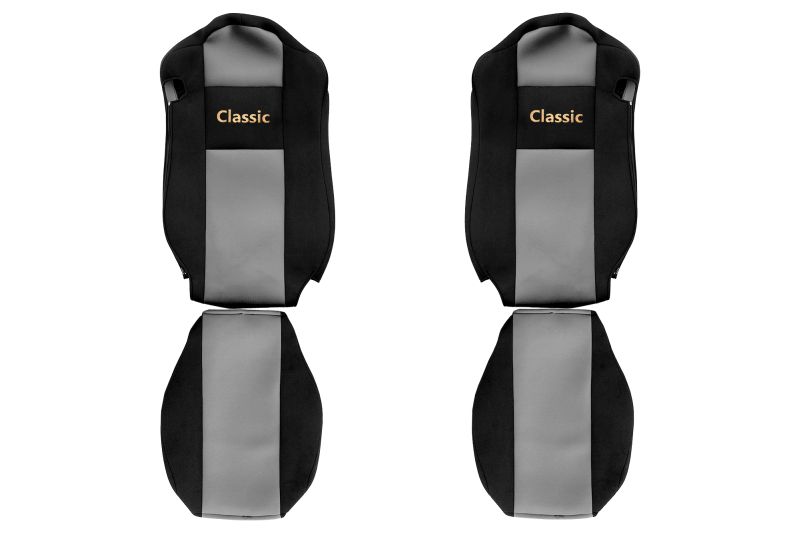 Seat covers Seat cover Velor, Gray - black, MERCEDES ACTROS MP4 07.11-  Art. FCOREPS31GRAY