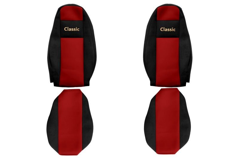 Seat covers Seat cover Velor, Red - black, VOLVO FH16 II 03.14-  Art. FCOREPS32RED
