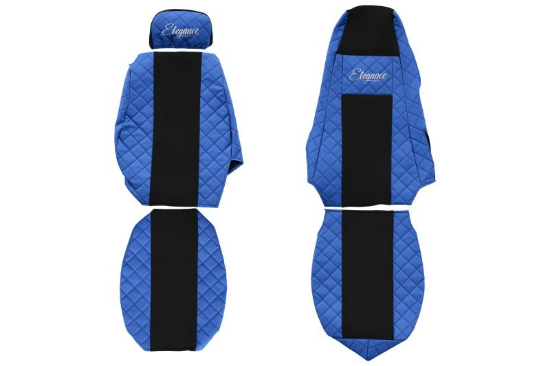 Seat covers Seat cover Eco-leather / velor, Blue - black, SCANIA P,G,R,T 01.03-  Art. FCOREFX03BLUE
