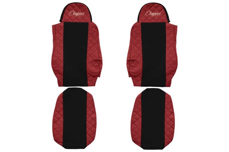 Seat covers Seat cover Eco-leather / velor, Red - black, DAF 95 XF, CF 65, CF 75, CF 85, LF 45, LF 55, XF 105, XF 95 01.97-  Art. FCOREFX04RED
