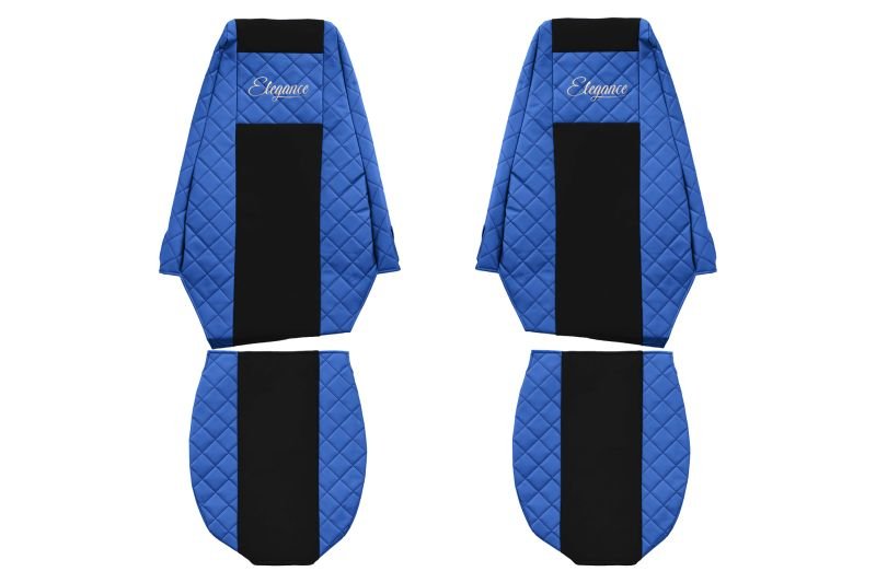 Seat covers Seat cover Eco-leather / velor, Blue - black, RVI MAGNUM 10.04-  Art. FCOREFX08BLUE