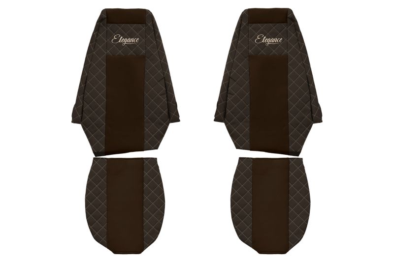 Seat covers Seat cover Eco-leather / velor, Black - brown, RVI MAGNUM 10.04-  Art. FCOREFX08BROWN