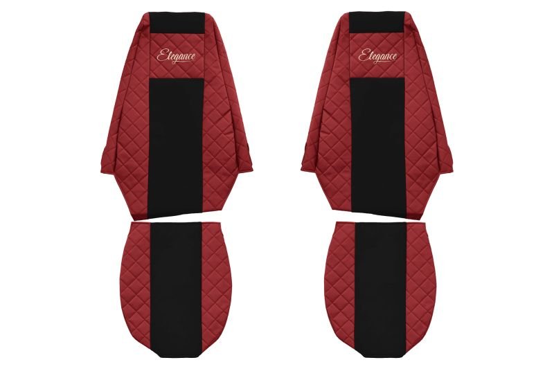 Seat covers Seat cover Eco-leather / velor, Red - black, RVI MAGNUM 10.04-  Art. FCOREFX08RED