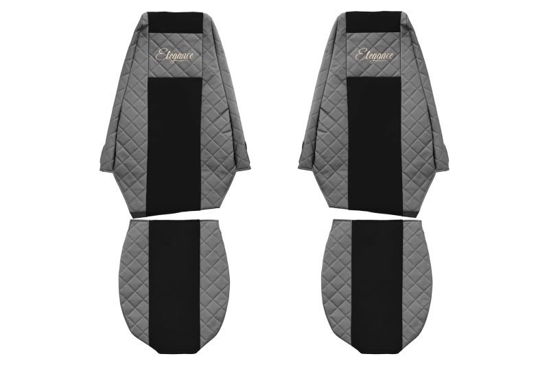 Seat covers Seat cover Eco-leather / velor, Gray - black, RVI PREMIUM 2 10.05-  Art. FCOREFX09GRAY
