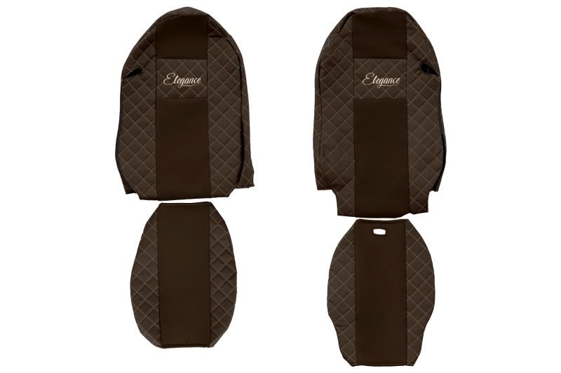 Seat covers Seat cover Eco-leather / velor, Black - brown, MERCEDES ACTROS MP2 / MP3 06.08-  Art. FCOREFX12BROWN