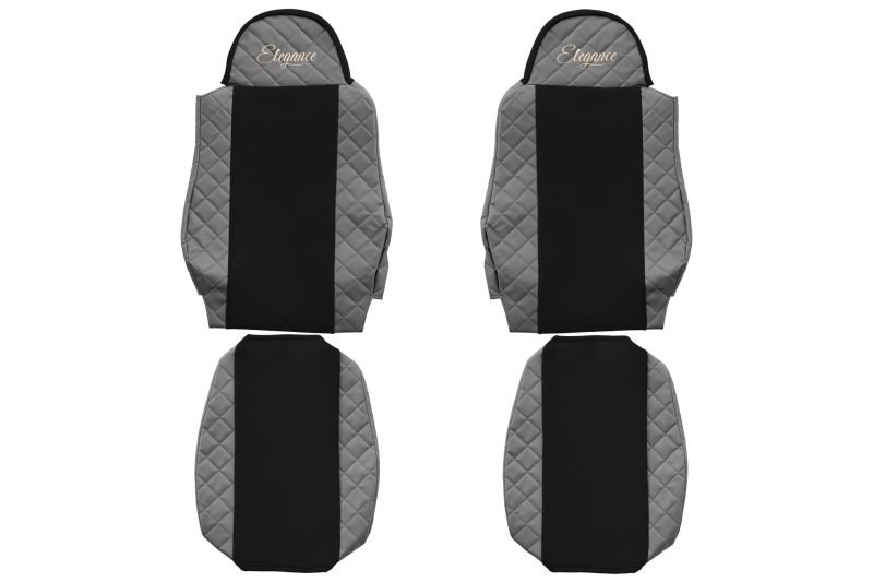 Seat covers Seat cover Eco-leather / velor, Gray - black, MAN TGA, TGL I, TGM I, TGS I 06.99-  Art. FCOREFX05GRAY