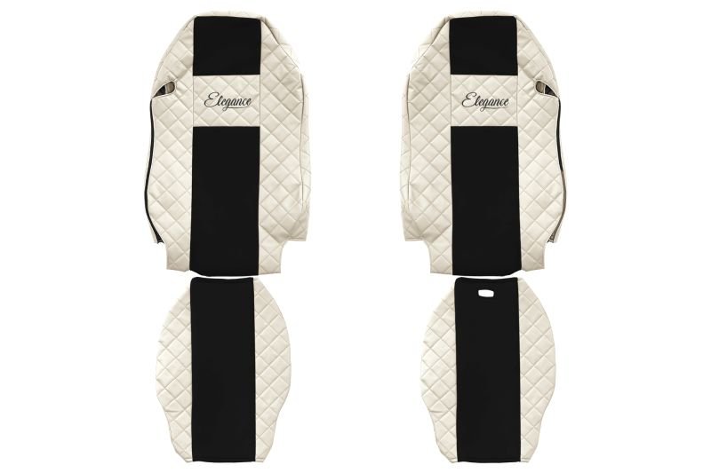 Seat covers Seat cover Eco-leather / velor, White - black, MERCEDES ACTROS MP2 / MP3 10.02-  Art. FCOREFX10CHAMP