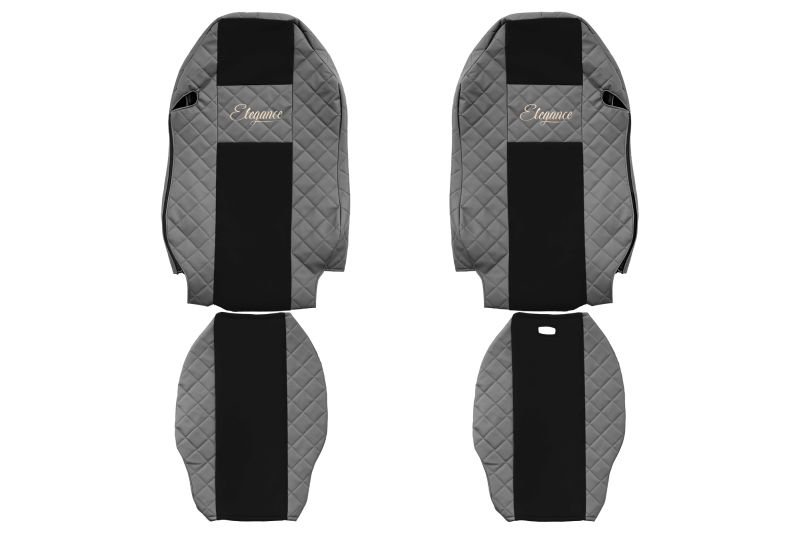 Seat covers Seat cover Eco-leather / velor, Gray - black, MERCEDES ACTROS MP2 / MP3 10.02-  Art. FCOREFX10GRAY