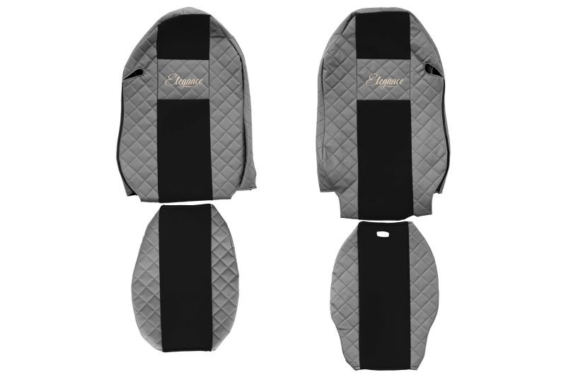Seat covers Seat cover Eco-leather / velor, Gray - black, MERCEDES ACTROS MP2 / MP3 06.08-  Art. FCOREFX12GRAY