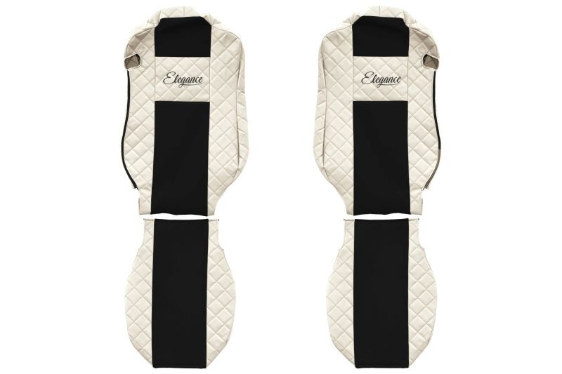 Seat covers Seat cover Eco-leather / velor, White - black, MERCEDES ACTROS MP4 / MP5 07.11-  Art. FCOREFX13CHAMP