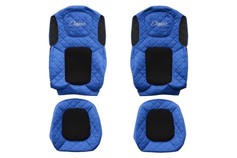 Seat covers Seat cover Eco-leather / velor, Blue - black, FORD F-MAX 11.18-  Art. FCOREFX24BLUE