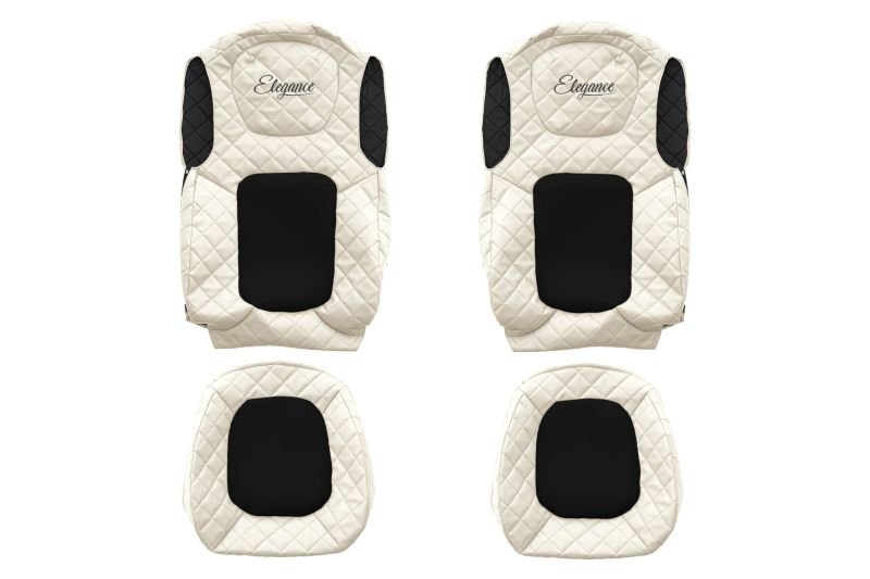 Seat covers Seat cover Eco-leather / velor, White - black, FORD F-MAX 11.18-  Art. FCOREFX24CHAMP