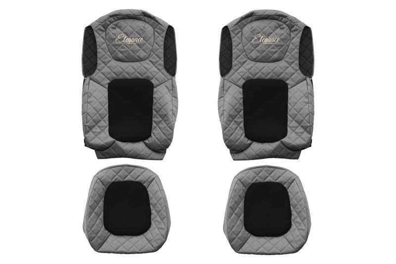 Seat covers Seat cover Eco-leather / velor, Gray - black, FORD F-MAX 11.18-  Art. FCOREFX24GRAY