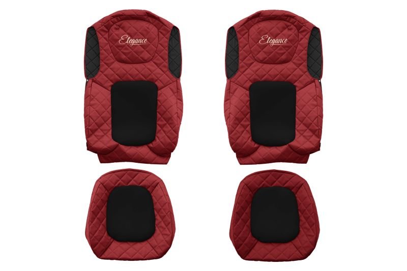 Seat covers Seat cover Eco-leather / velor, Red - black, FORD F-MAX 11.18-  Art. FCOREFX24RED