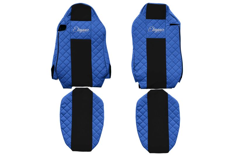 Seat covers Seat cover Eco-leather / velor, Blue - black, MAN TGX I ​​06.06-  Art. FCOREFX18BLUE